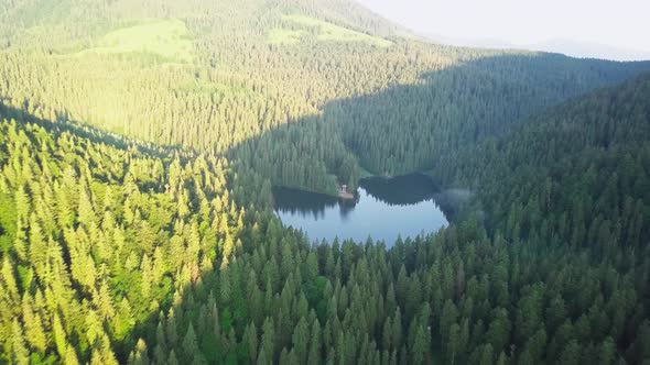 Aerial View Carpathian Mountings in Summer