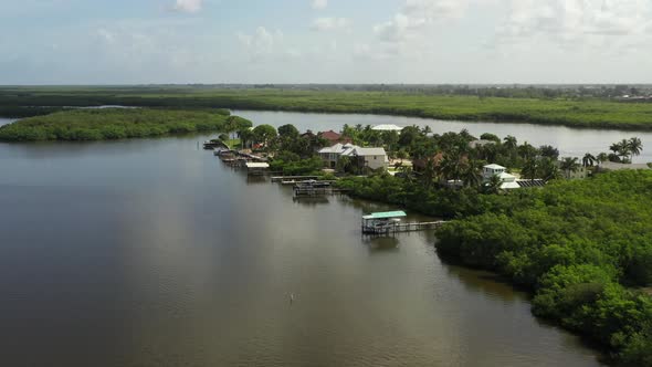 Waterfront Homes Matlacha Florida Drone Shot