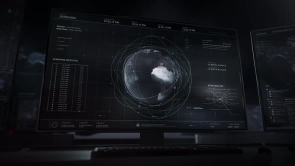 Receiving data from military satellites, focusing on Spanish terrain. Europe. UI alt