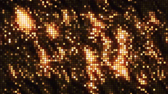 Golden iridescent background with pixels