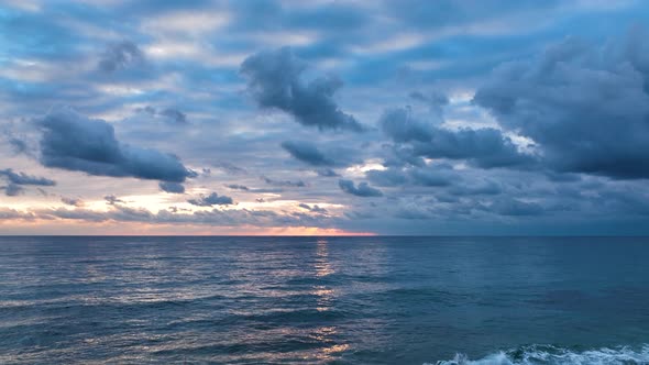 Fishing Near The Shore Sea Aerial View 4 K