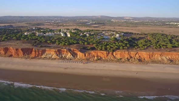 Aerial Video of the Beautiful Portuguese Southern Beaches of Falesia