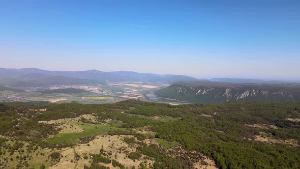 Aerial view of Slovak Kras (national park) in Slovakia