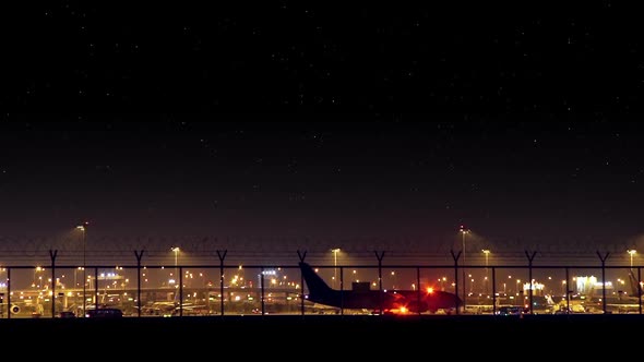 Busy Airport At Night