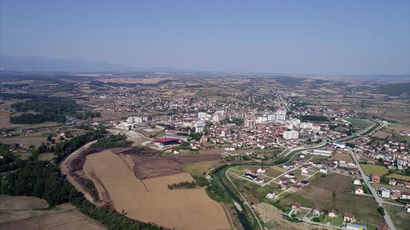 Flying Towards the Small Town of Kline in Kosovo