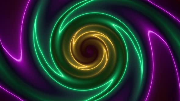 Brown Cyan Pink Neon Twirl Motion Animated Background