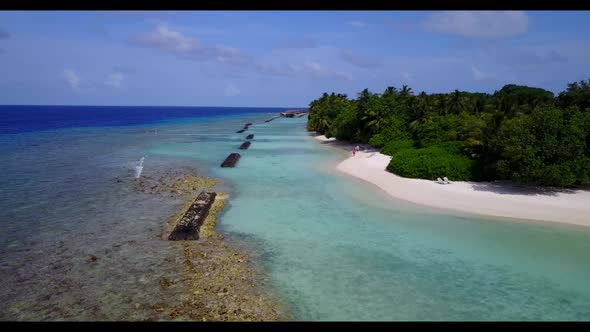 Aerial view travel of luxury tourist beach holiday by clear sea with white sand background of a dayo