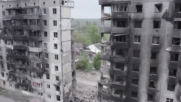 War in Ukraine  Destroyed Building in Borodyanka Bucha District