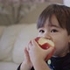 Little Kid Eats a Big Red Apple - VideoHive Item for Sale