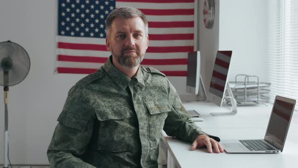 Happy U.S. Army Officer Smiling