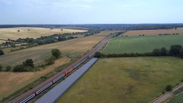 Fast Commuter Train Meandering Through the Countryside