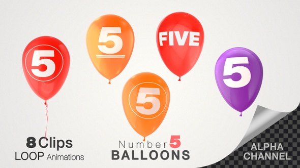 Balloons With Number 5