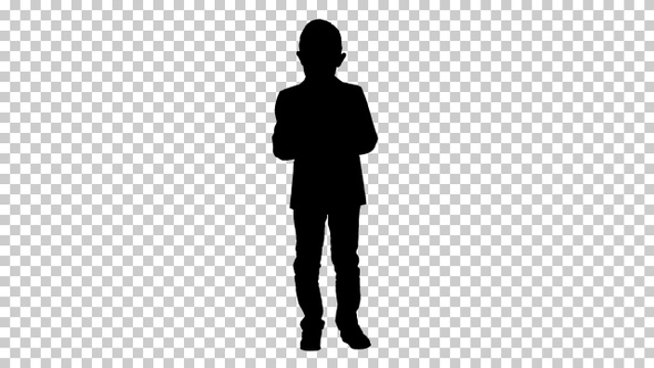 Silhouette Little boy, Alpha Channel