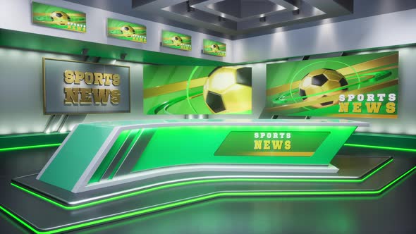 3D Rendering Virtual TV Sport Studio News Backdrop For TV Shows alt