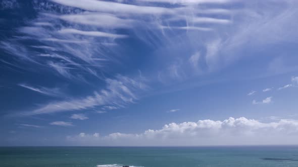 Clouds over ocean timelapse