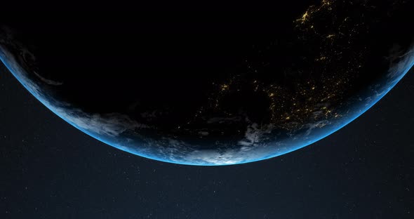 Animation of Earth in space 4k