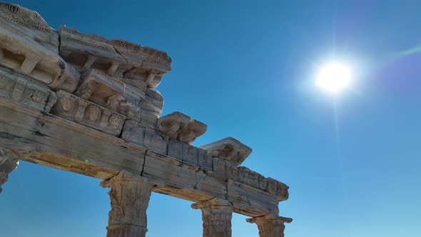 Temple of Apollo aerial view 4 K Turkey Side