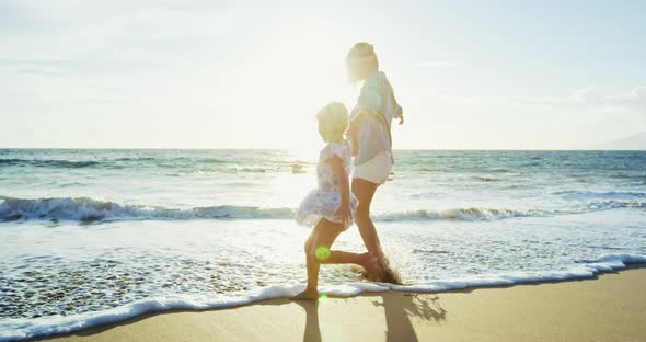 Mother and Daughter at the Beach