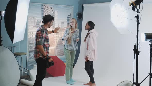 Photographer Asking Makeup Artist to Finish Doing Makeup and Beginning Taking Photos