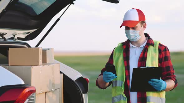 Young Delivery Man Checking List