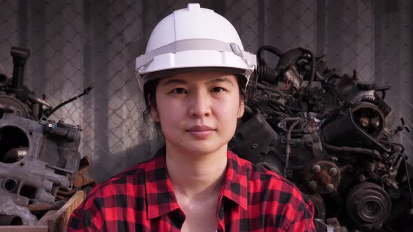 Female worker or engineer portrait.