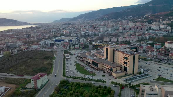 City Hospital Alanya Turkey Aerial View 4 k