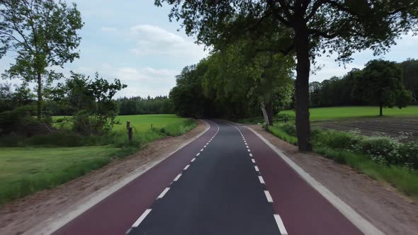 Country road at Zwiepselaan between Zwiep and Lochem in Gelderland, the Netherlands