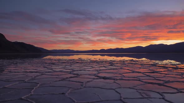 Badwater Basin at Sunset. Death Valley National Park. California, USA