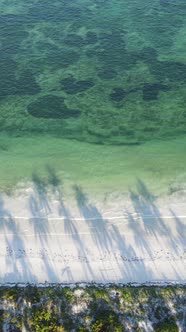 Vertical Video Boats in the Ocean Near the Coast of Zanzibar Tanzania