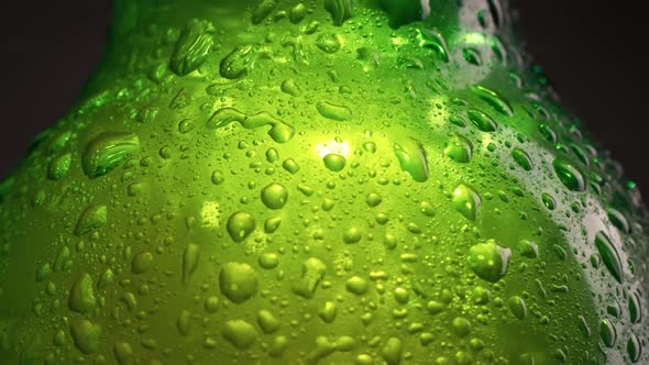 Green Cold Bottle with Beer Water or Soft Drink