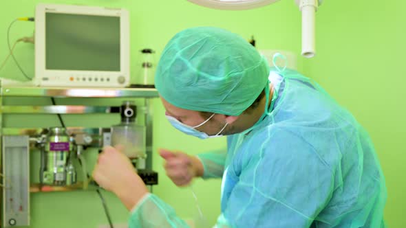 Male Nurse Working at ICU During the Coronavirus Pandemic