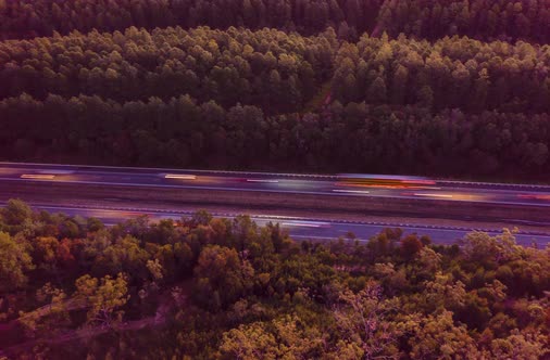 Aerial view of the Bruce Highway, Queensland, Australia