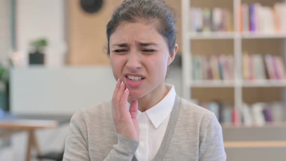 Sick Indian Woman Having Toothache Cavity