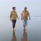 Senior Couple Walking on the Beach and Talking Steadicam Shot - VideoHive Item for Sale