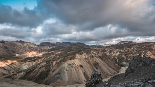 Clouds Move Over the Mountains in Iceland