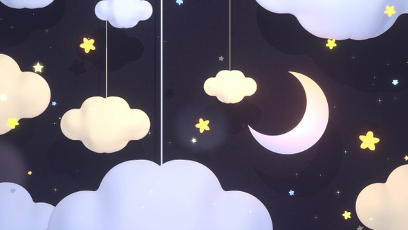 Moon And Clouds Paper Art