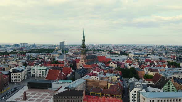 Drone Footage of Riga Aerial View of Riga with Beautiful Buildings Capital