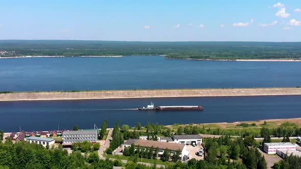 Aerial view of Volga River