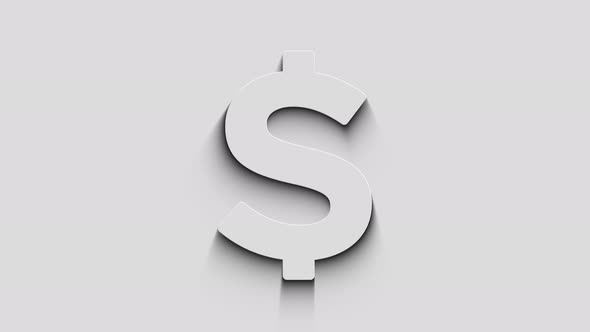 Dollar currency icon and USD money symbol 3d with shadow