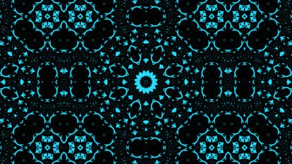 Abstract Blue Kaleidoscope Background Loop