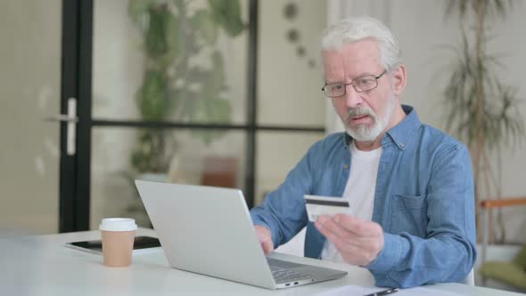 Online Payment Failure on Laptop By Senior Old Man