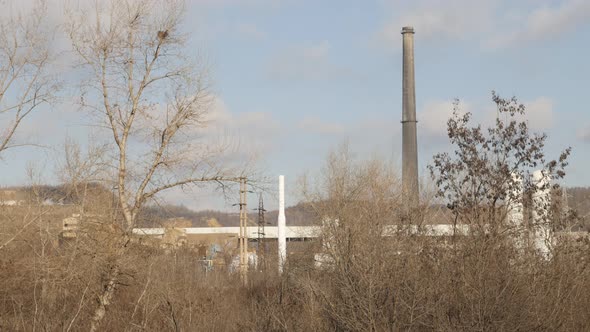 Dangerous air and nature pollution with hot flue gases 4K 2160p 30fps UltraHD footage - Industrial c alt