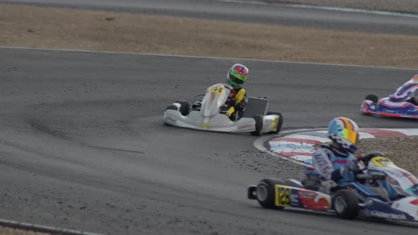 Karts Running in a Karting Race