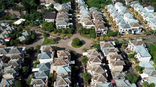 FULLHD Bali Residential Roundabout Aerial