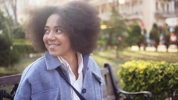 Close Up Fashion Street Style Portrait of Attractive Young Natural Beauty African American Woman