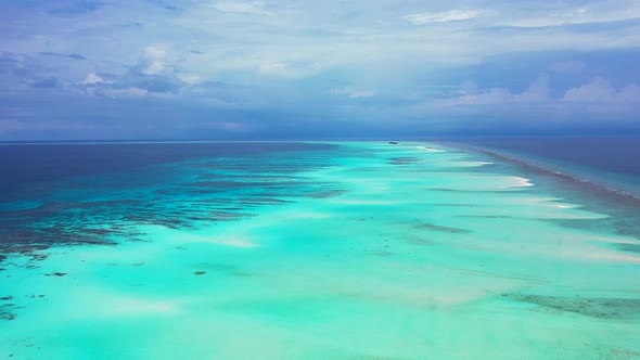 Natural flying abstract view of a summer white paradise sand beach and blue ocean background in high