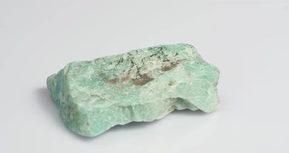 Amazonite on a White Background