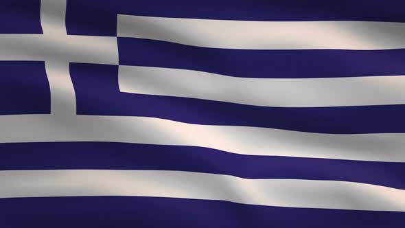 Greece Windy Flag Background 4K