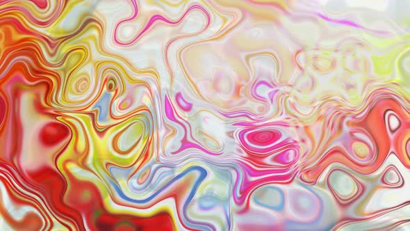 Red White Yellow Color Futuristic Holographic Marble Liquid Animated Background