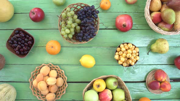 Fruits on Green Ecological Background